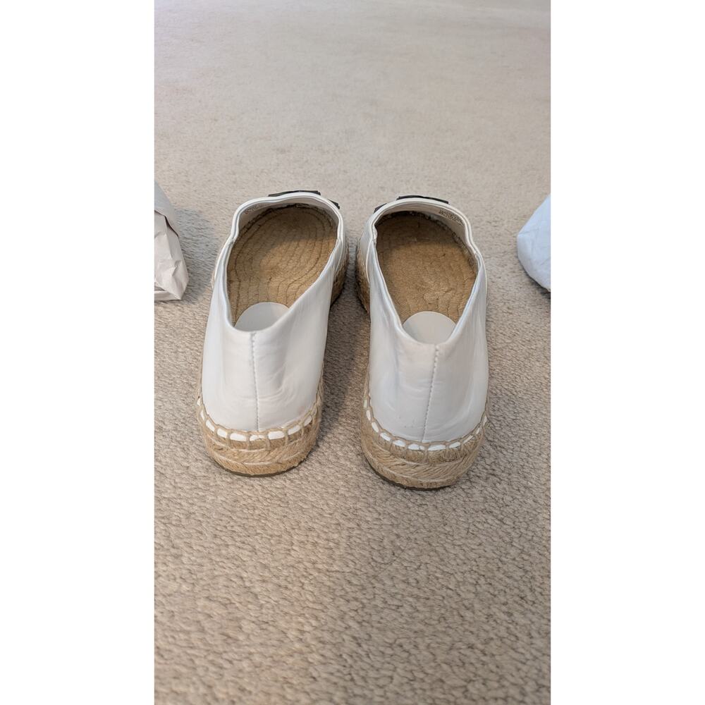 Tory Burch "Ines" Tumbled Leather Platform Espadrilles - Picture 4 of 9